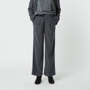 Oak + Fort Grey Herringbone Slouchy Belt Pants